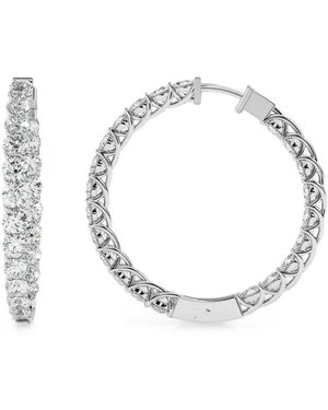 Diamond Essentials Lucida Diamond Hoop Earrings - Metallic
