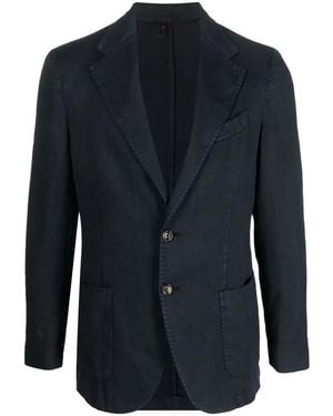 Dell'Oglio Notched-Collar Single-Breasted Blazer - Blue