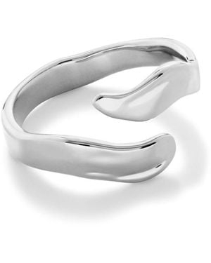 Monica Vinader The Wave Asymmetric Wrap Ring - White