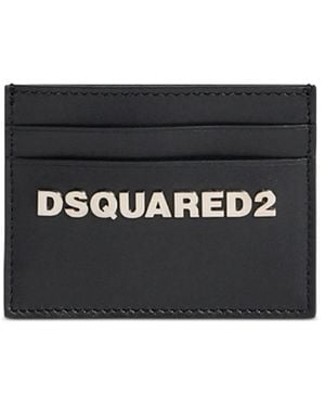 DSquared² Logo-Plaque Leather Card Holder - Black