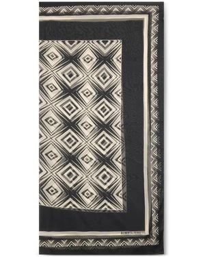 Alberta Ferretti Geometric-Print Silk Scarf - Black
