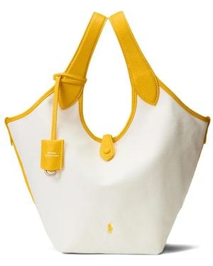 Polo Ralph Lauren Leather-Trimmed Canvas Tote Bag - Metallic