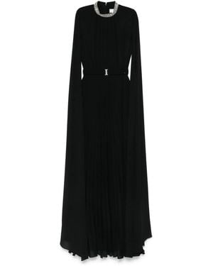 Nissa Rhinestone-Collar Dress - Black