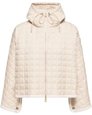 Moncler Quilted Hooded Jacket - Natural