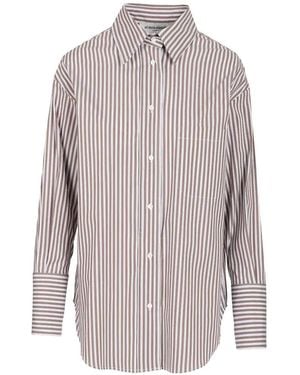 Al Duca d'Aosta Striped Oversized Shirt - Grey