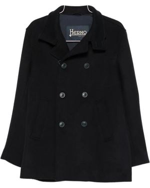 Herno Double-Breasted Coat - Black