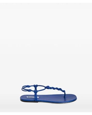 Jil Sander Sandalen Met Geknoopt Bandje - Blauw