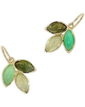 Irene Neuwirth 18Kt Classic Trio Dew Multi-Stone Earrings - Green