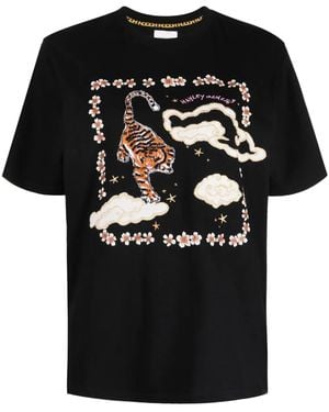Hayley Menzies Graphic-Print Cotton T-Shirt - Black