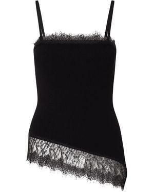 Liu Jo Asymmetric Top With Lace Details - Black
