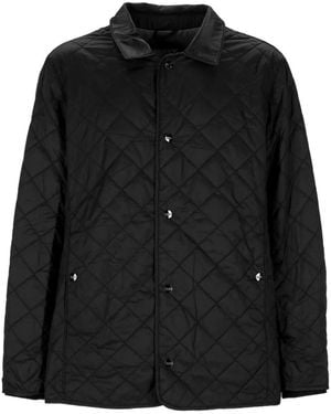 Husky Quilted Press-Stud Jacket - Black