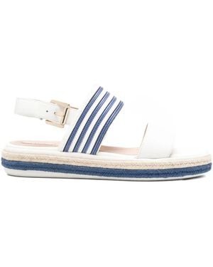 Geox Gestreifte D Leelu Espadrille-Sandalen - Weiß