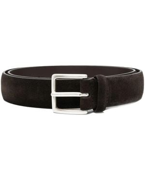 Orciani Square-Buckle Suede Belt - Black