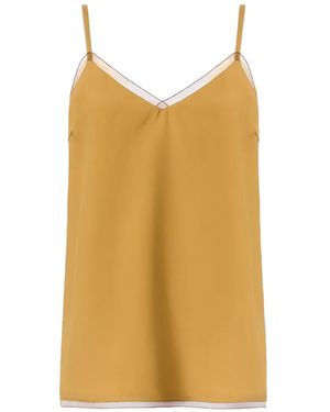 Fabiana Filippi V-Neck Trim Camisole Top - Yellow