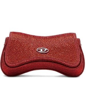 DIESEL Crystal-Embellished Clutch Bag - Red