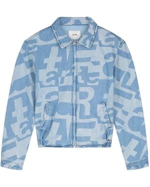 Arte' Zip-Fastening Patterned Jacket - Blue