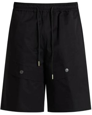Yes London Drawstring-Waist Cargo Shorts - Black