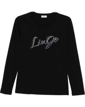 Liu Jo Embellished Long-Sleeve Top - Black
