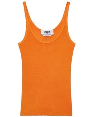 MSGM Débardeur Côtelé - Orange
