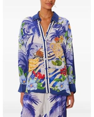 FARM Rio Tropical-Print Shirt - Blue