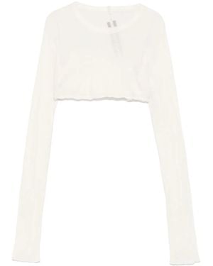 Rick Owens Cropped-T-Shirt - Weiß