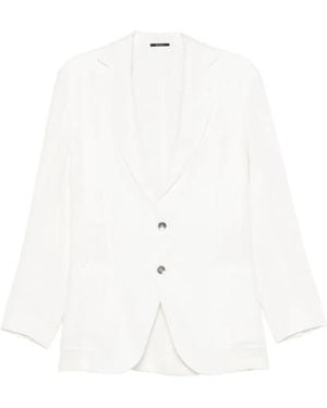 Sartorio Napoli Single-Breasted Linen Blazer - Grey
