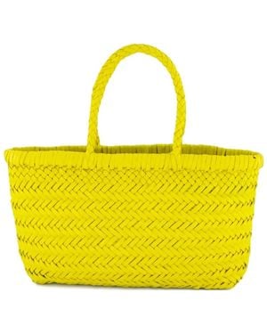 Dragon Diffusion Flat Leather Tote Bag - Yellow
