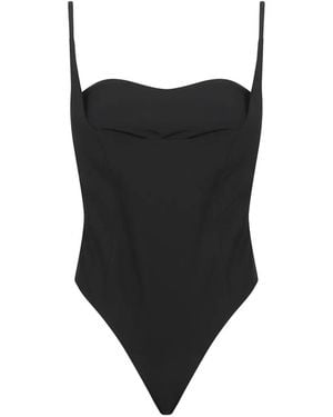 Dondup Sweetheart-Neck Panelled Bodysuit - Black