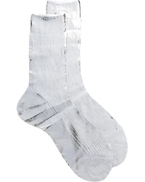 Maria La Rosa Folierte Socken aus Seidengemisch - Weiß