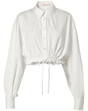 Carolina Herrera Camicia Crop Con Coulisse - Bianco
