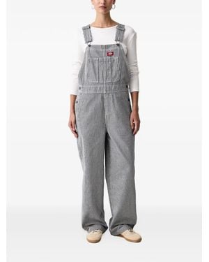 Dickies Gestreifte Latzhose - Grau