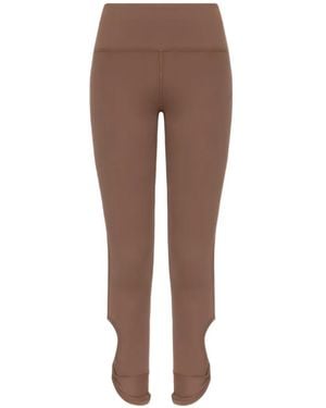 EA7 Cut-Out Twisted-Detail Leggings - Brown