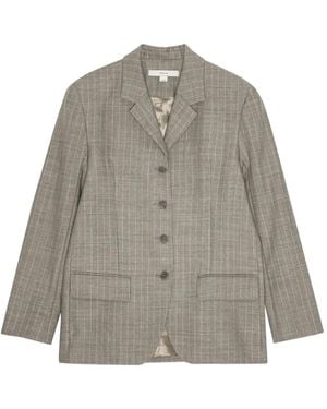 Remain Pinstripe Four-Button Blazer - Gray