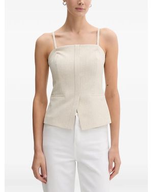 DKNY Square-Neck Top - White