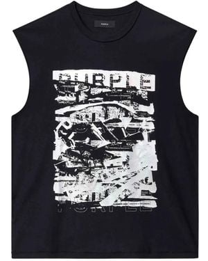 Purple Brand Graphic Sleeveless T-Shirt - Black