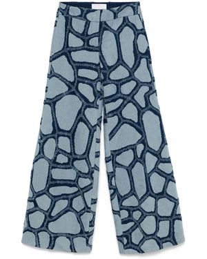 Genny Abstract-Pattern Jeans - Blue