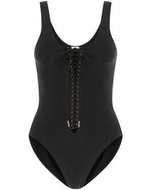 Saint Laurent Badpak Met Veters - Zwart