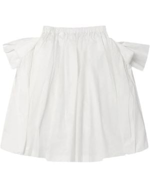 Comme des Garçons Falda Fruncida Con Lazo - Blanco