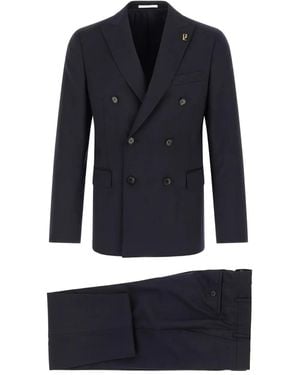 Pal Zileri Lord Double-Breasted Peak-Lapels Suit - Blue