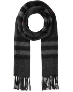 Burberry Embroidered Cashmere Scarf - Black