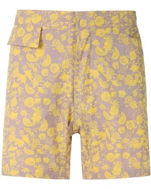 Amir Slama Floral Tactel Swim Shorts - Yellow
