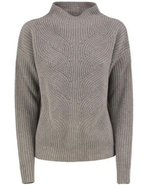 Herno Knit High-Neck Sweater - Gray
