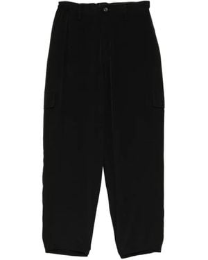 Y's Yohji Yamamoto Cargo-Pocket Tapered Trousers - Black