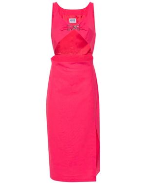 Moschino Abito Midi Con Cut-Out - Rosa