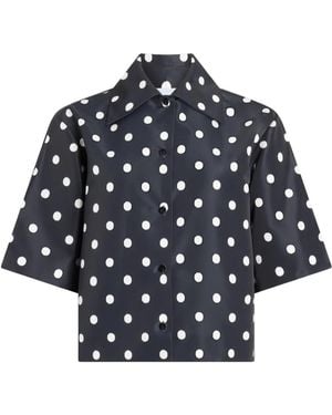 Patou Polka Dot Short-Sleeves Shirt - Blue