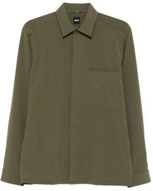 BOSS Chest-Pocket Press-Stud Shirt - Green