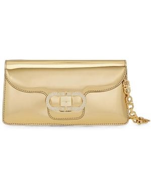 Ferragamo Mini Bag Double Gancini Chain - Natural