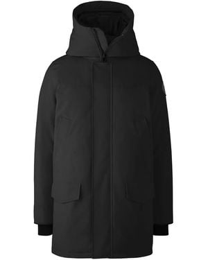 Canada Goose Langford Hooded Logo-Patch Coat - Black