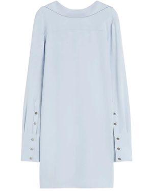 Max Mara Buttoned Silk-Blend Dress - Blue