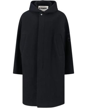 Jil Sander Hooded Wool Coat - ブルー